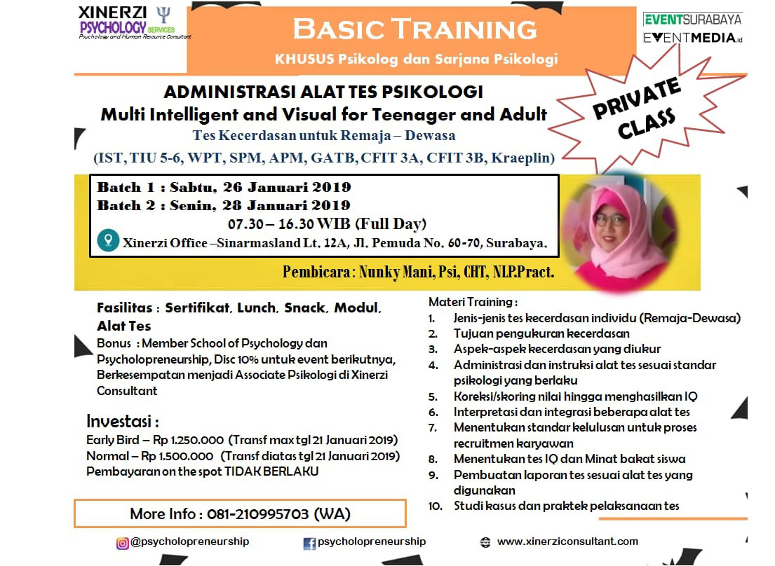 Basic Training Khusus Psikolog dan Sarjana Psikologi