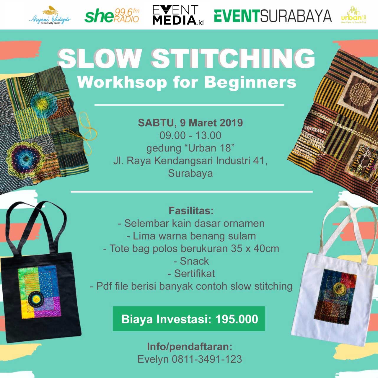 &#8220;SLOW STITCHING FOR BEGINNERS&#8221; Workshop